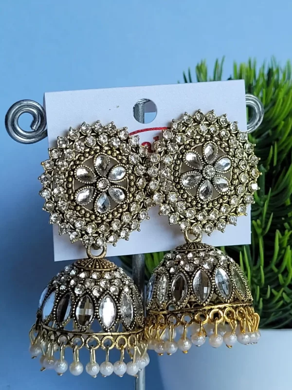 VOE1011-p2 Vanki Oxidised Jhumka Earrings