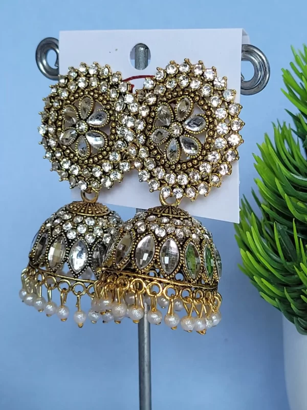 VOE1011-p3 Vanki Oxidised Jhumka Earrings