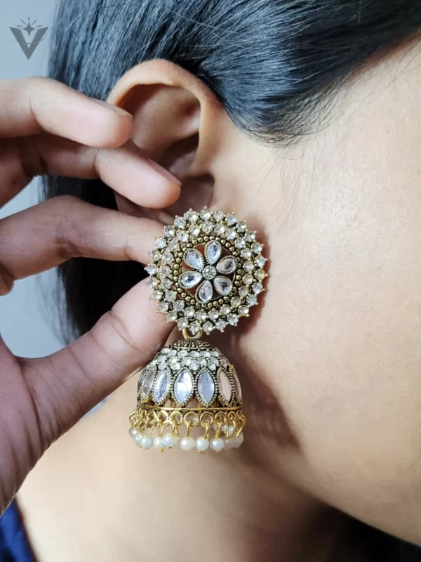 VOE1011-p4 Vanki Oxidised Jhumka Earrings