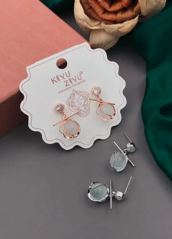 VTE1042-p1 Dazzling Gem Anti Tarnish Drop Earrings