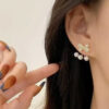 VWE1029-p2 Cute Pearl Trendy Bow Stud Earrings