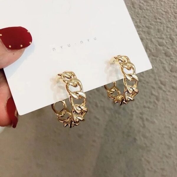 VWE1041-p2 Modern Twist Hoop Earrings