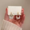 VWE1043-p1 New trendy geometric pearl earrings