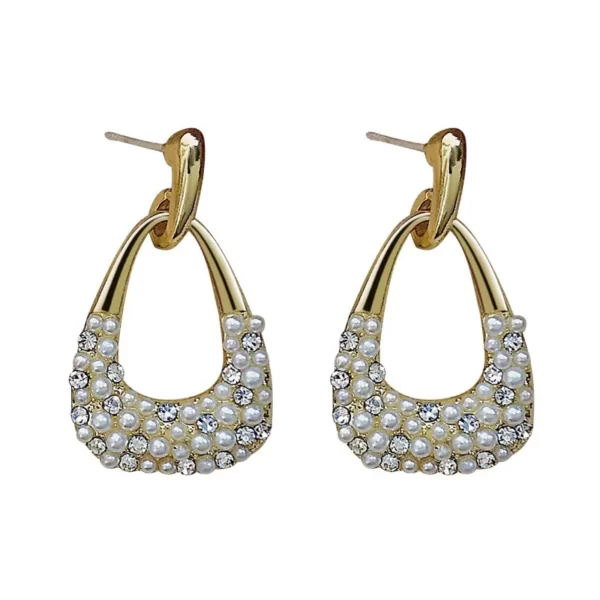 VWE1043-p2 New trendy geometric pearl earrings