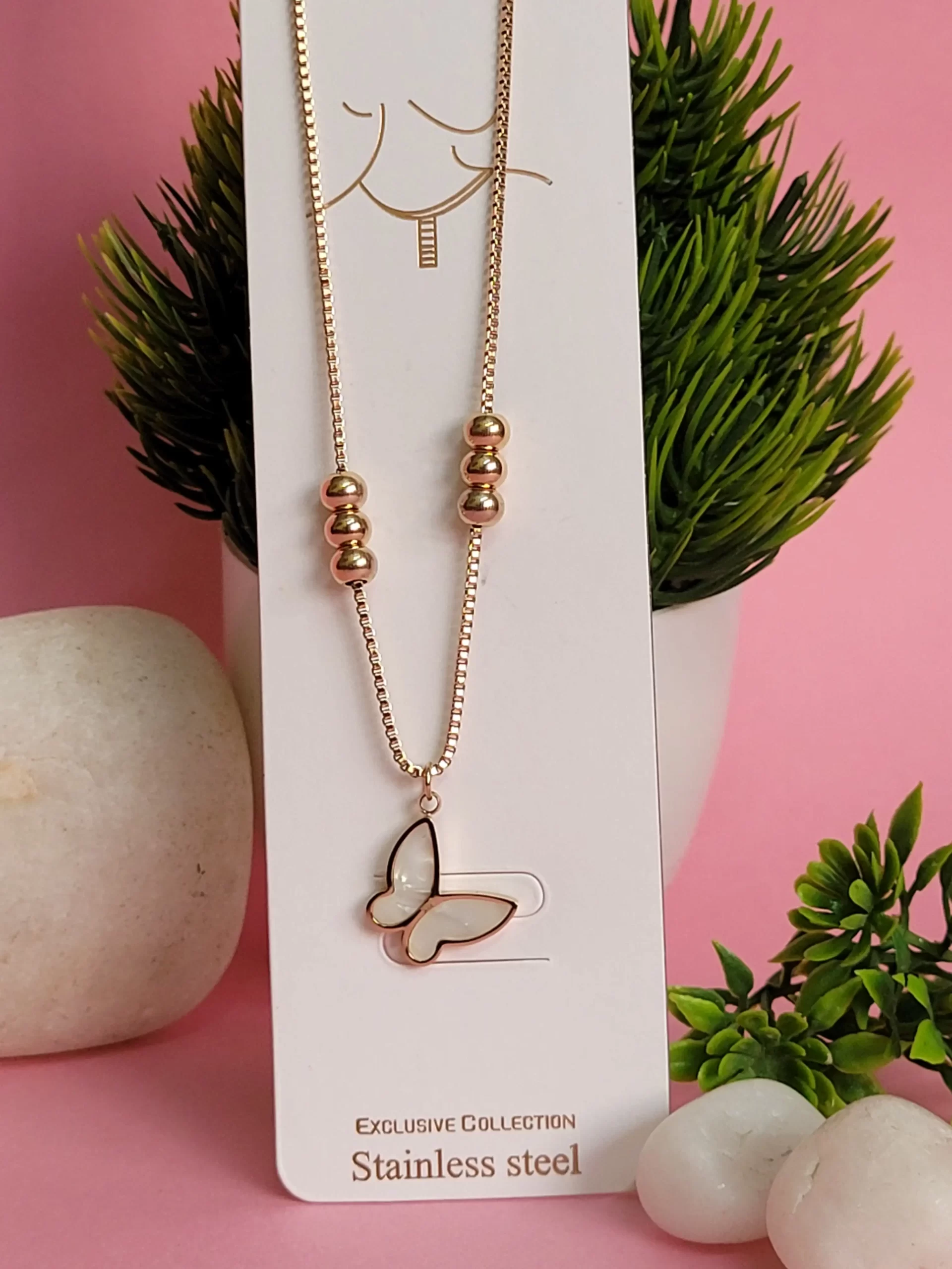 anti-tarnish-VTN1001-p1 Cute Butterfly Chain Pendants