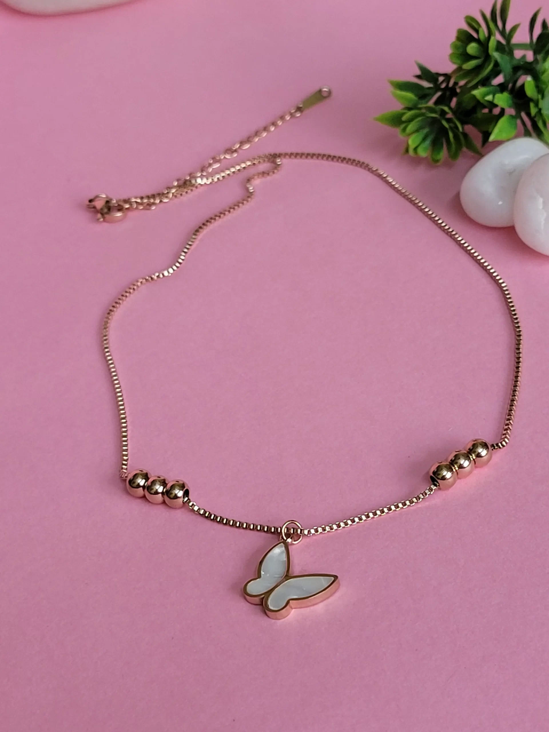 anti-tarnish-VTN1001-p2 Cute Butterfly Chain Pendants