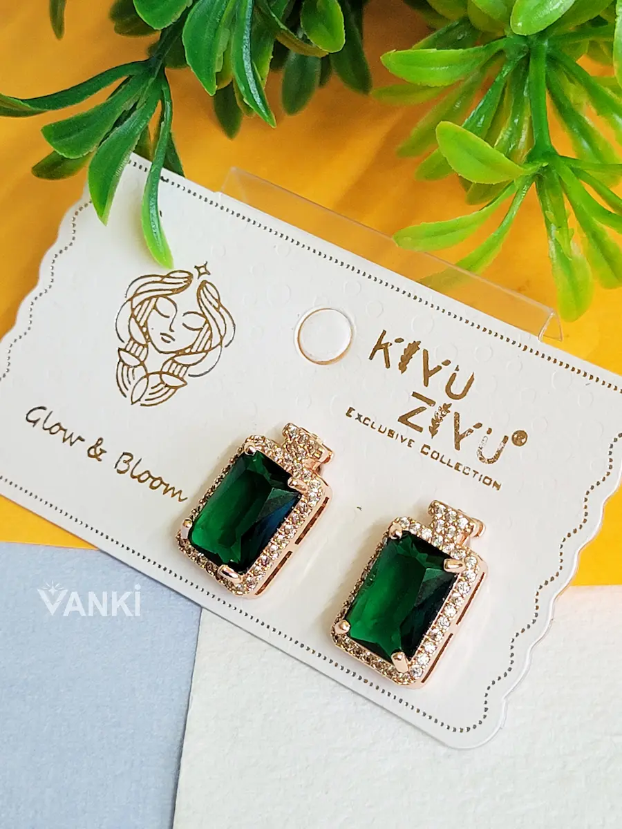 VTE1063 Gemstone Greenlights Anti-Tarnish Earrings