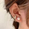 Tulip Flower Pearl Stud Earrings