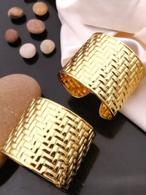 Anti-Tarnish Flora Petal Cuff  Bangle