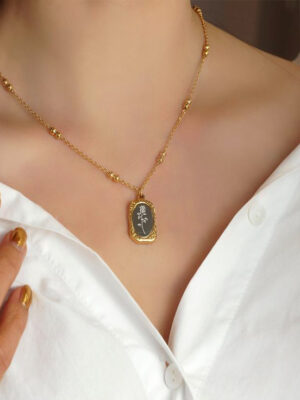 Velour Rose Chain Pendant