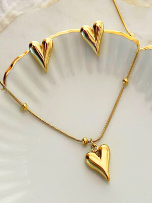 Soul Link Chain Pendant with Earrings Set