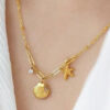 Aqua Wave Charm Chain Pendant