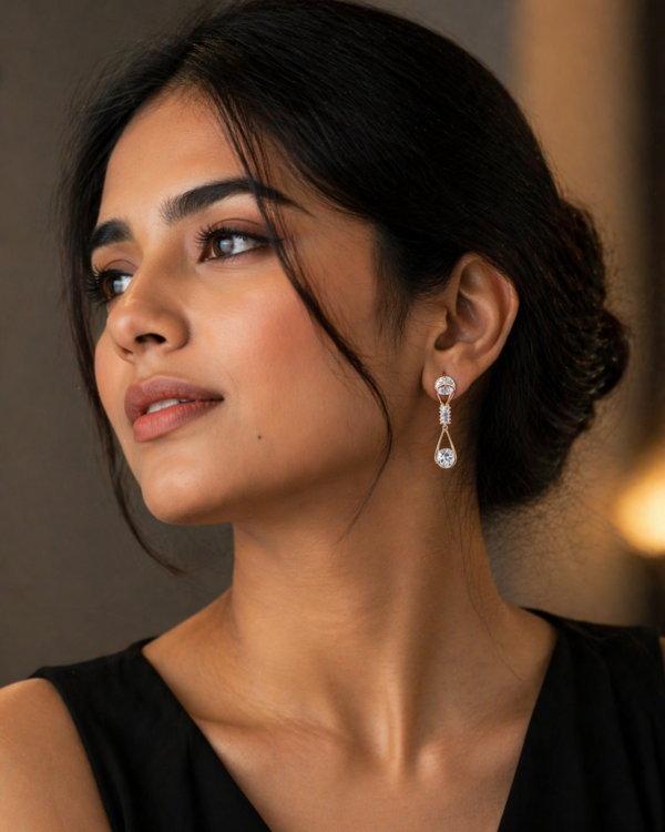 Anti-Tarnish Earrings Crown Jewel Drops