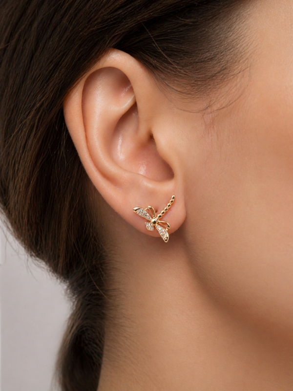 Vanki Golden Dragonfly Anti-Tarnish Ear Cuff