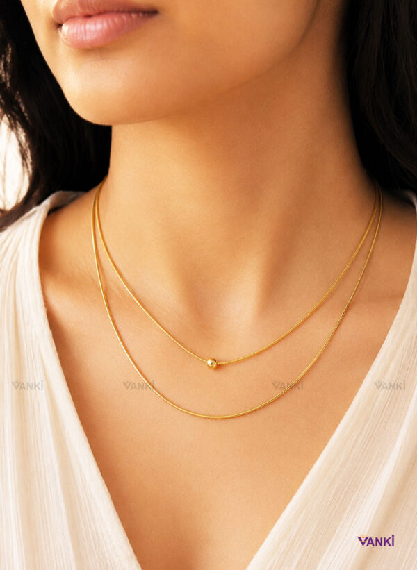 Vanki Anti-Tarnish Delicate Gold necklace_3 Double Layered Anti-Tarnish Imperial Necklaces