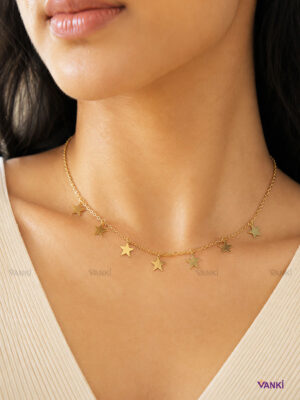 Vanki Anti-Tarnish Delicate Gold necklace_6 Vanki Sparkle Necklaces